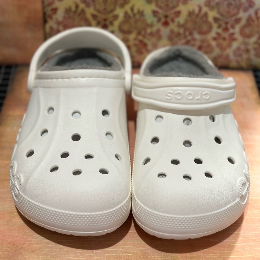 Crocs Baya Lined Clogs M6 W8 White & light Grey